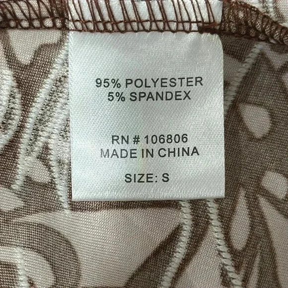 Emily Daniels Women's Long Sleeve Brown and Tan Pattern Pull Over Shirt Size S - Picture 10 of 11